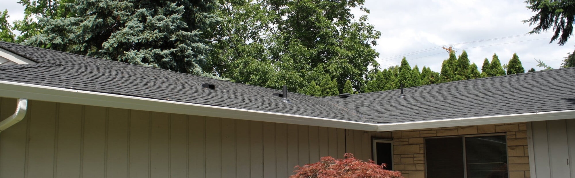 Red composite roof shingles